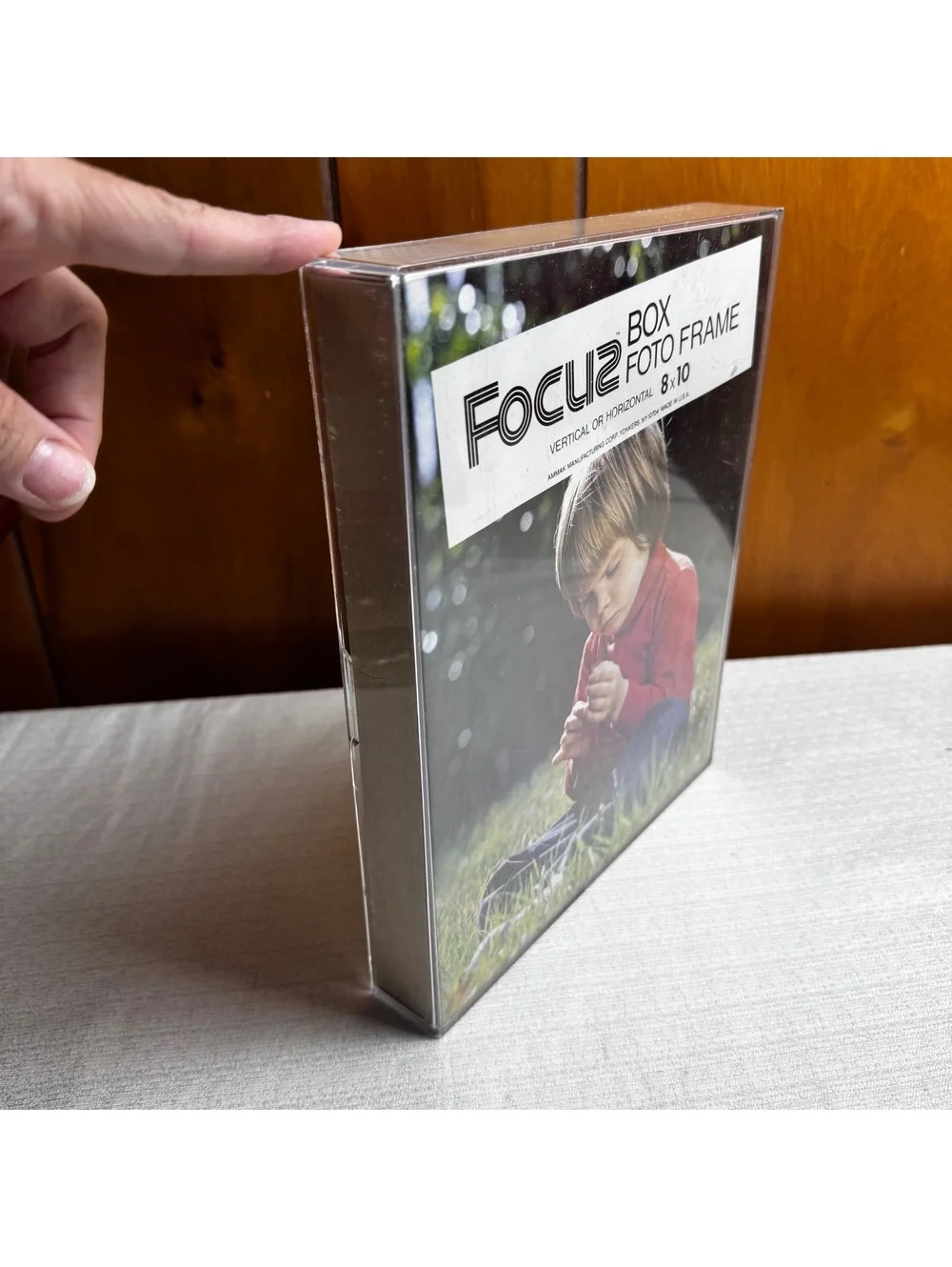 Vintage Focus Box 8x10 Clear Acrylic Photo Frame Made in USA Vertical Horizontal